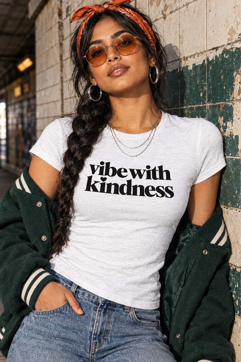 Vibe With Kindness Micro-Rib Baby Tee