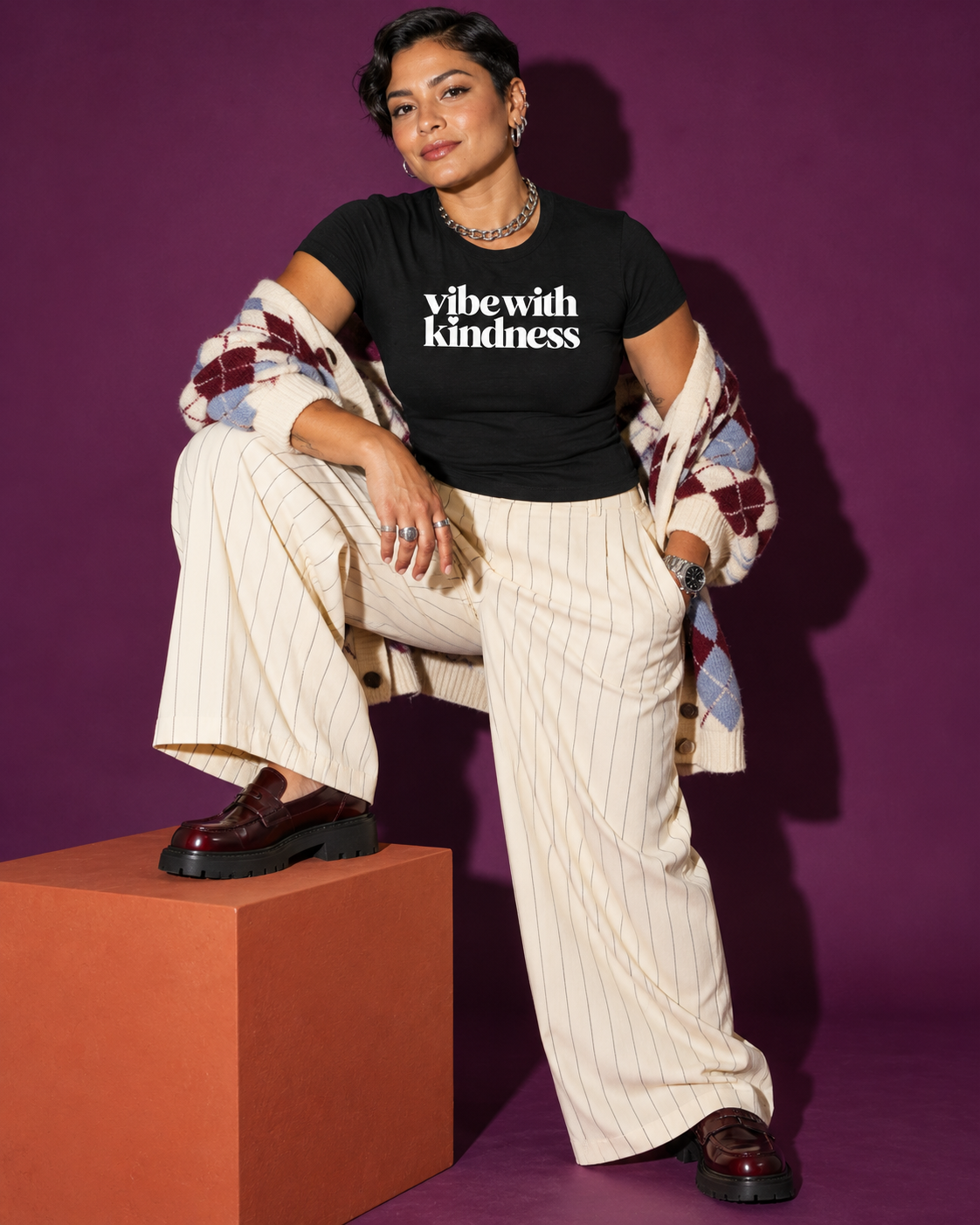The OG White Logo Micro-Rib Baby Tee