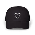 Outlined Heart Embroidered Dad Cap — Black Edition