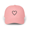 Outlined Heart Embroidered Dad Cap