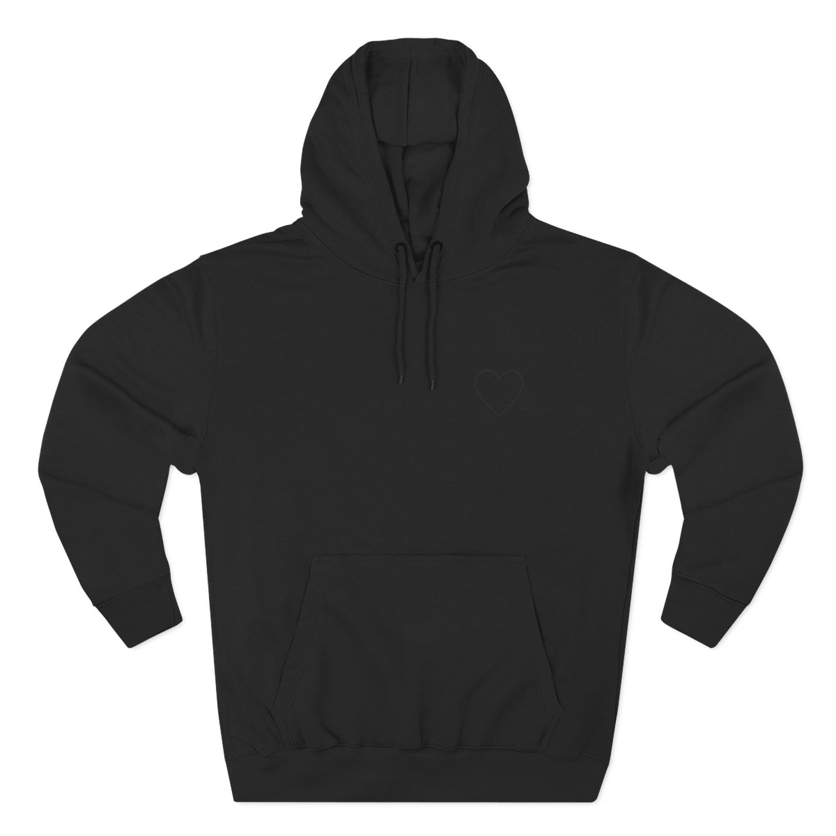 Outlined Heart Embroidered Fleece Hoodie