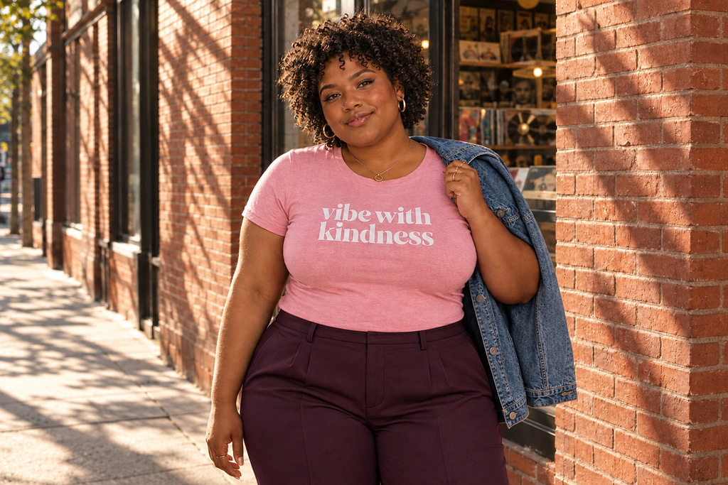 Vibe With Kindness — product lifestyle and detail mockup
